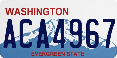WA license plate ACA4967