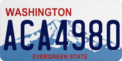 WA license plate ACA4980