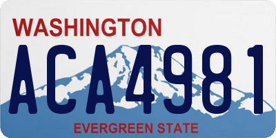 WA license plate ACA4981