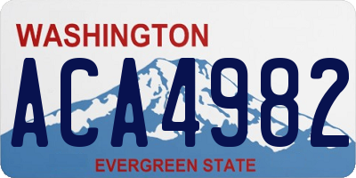 WA license plate ACA4982