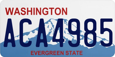 WA license plate ACA4985