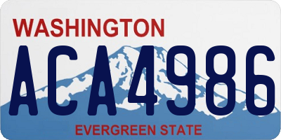WA license plate ACA4986