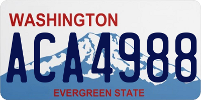 WA license plate ACA4988