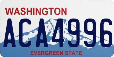 WA license plate ACA4996
