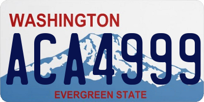 WA license plate ACA4999