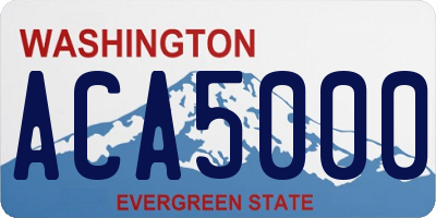 WA license plate ACA5000