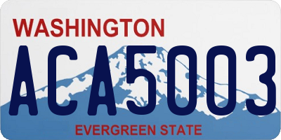WA license plate ACA5003