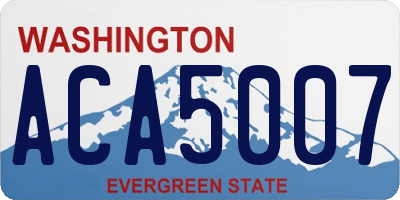 WA license plate ACA5007