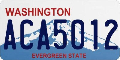 WA license plate ACA5012