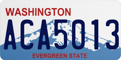 WA license plate ACA5013