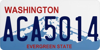 WA license plate ACA5014