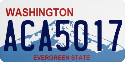 WA license plate ACA5017