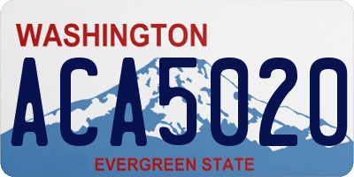 WA license plate ACA5020