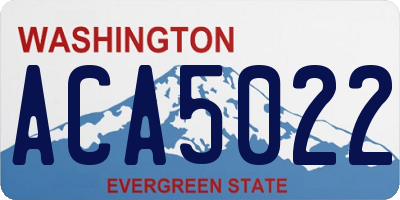 WA license plate ACA5022