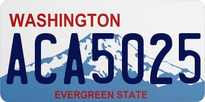 WA license plate ACA5025