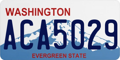 WA license plate ACA5029