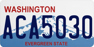 WA license plate ACA5030