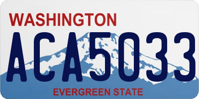 WA license plate ACA5033