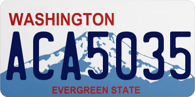 WA license plate ACA5035