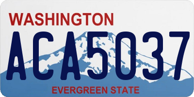 WA license plate ACA5037