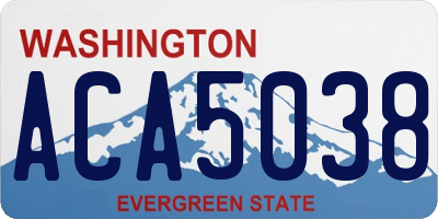 WA license plate ACA5038