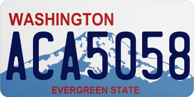 WA license plate ACA5058