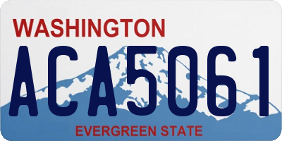 WA license plate ACA5061