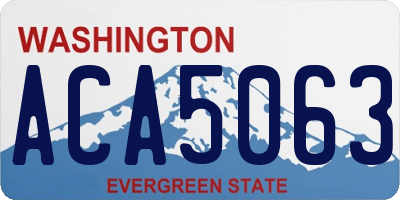 WA license plate ACA5063