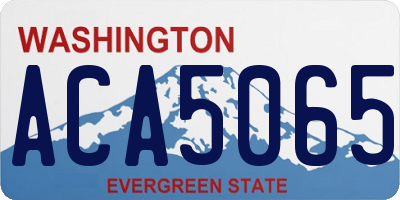 WA license plate ACA5065