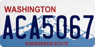 WA license plate ACA5067