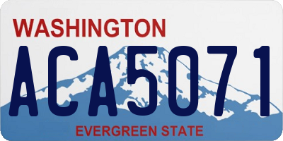 WA license plate ACA5071
