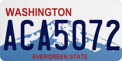 WA license plate ACA5072