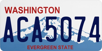 WA license plate ACA5074