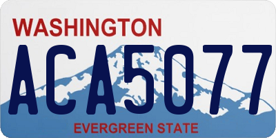 WA license plate ACA5077