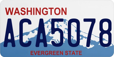 WA license plate ACA5078