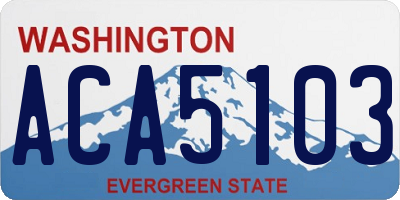 WA license plate ACA5103