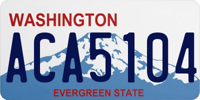 WA license plate ACA5104
