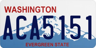 WA license plate ACA5151