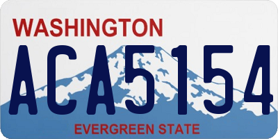WA license plate ACA5154