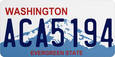 WA license plate ACA5194