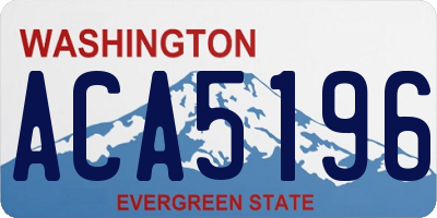 WA license plate ACA5196