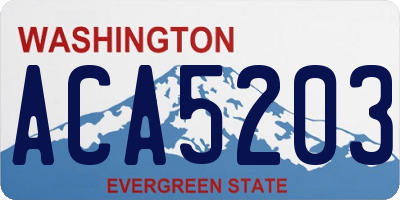 WA license plate ACA5203