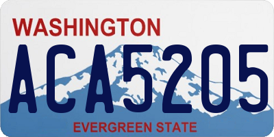 WA license plate ACA5205