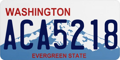 WA license plate ACA5218