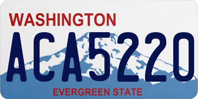 WA license plate ACA5220