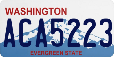 WA license plate ACA5223