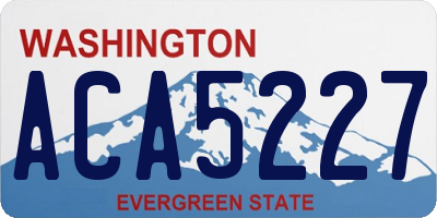 WA license plate ACA5227