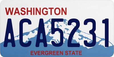 WA license plate ACA5231