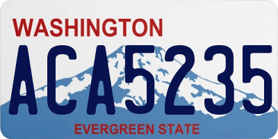 WA license plate ACA5235