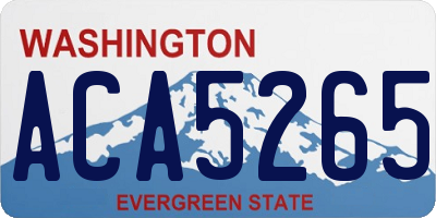 WA license plate ACA5265